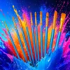 Blue handle, golden metal band, drawing pen set, multiple fine-tipped creative drawing tools, professional brush combination Specification image